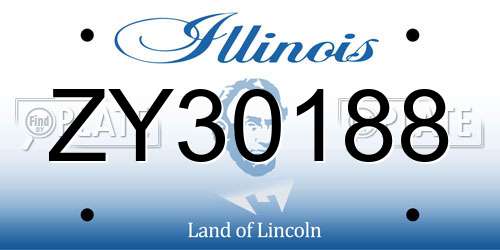 ZY30188 Illinois License Plate