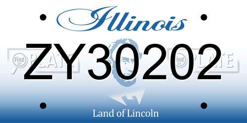 ZY30202 Illinois License Plate