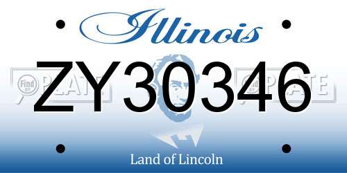 ZY30346 Illinois License Plate