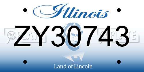ZY30743 Illinois License Plate