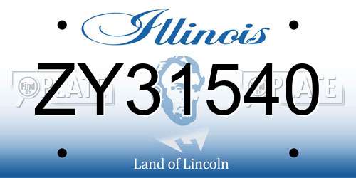 ZY31540 Illinois License Plate