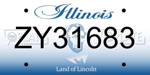 ZY31683 Illinois License Plate