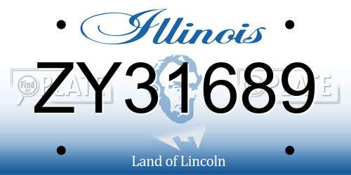 ZY31689 Illinois License Plate