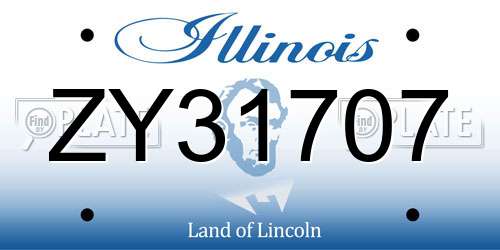 ZY31707 Illinois License Plate