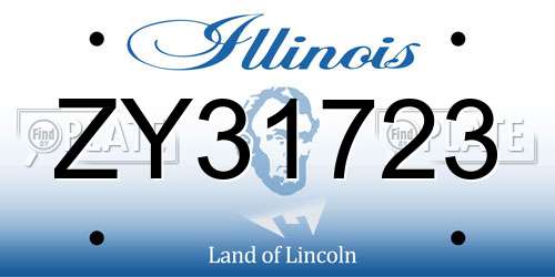 ZY31723 Illinois License Plate