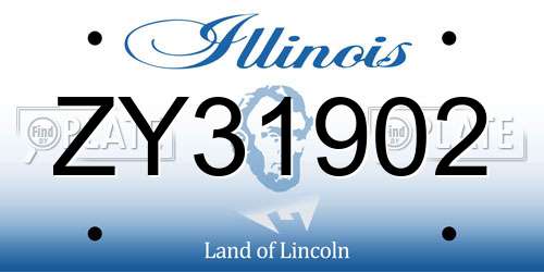 ZY31902 Illinois License Plate