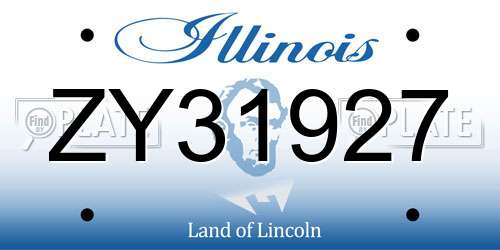ZY31927 Illinois License Plate