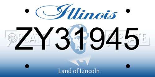 ZY31945 Illinois License Plate