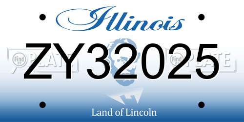 ZY32025 Illinois License Plate