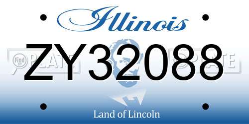 ZY32088 Illinois License Plate