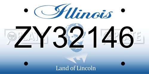 ZY32146 Illinois License Plate