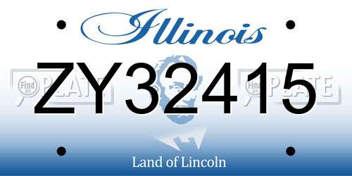 ZY32415 Illinois License Plate