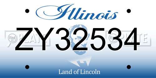 ZY32534 Illinois License Plate