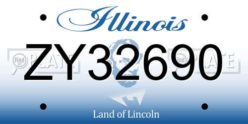 ZY32690 Illinois License Plate