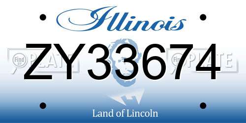 ZY33674 Illinois License Plate