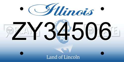 ZY34506 Illinois License Plate