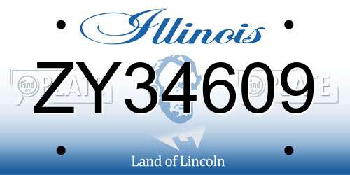 ZY34609 Illinois License Plate