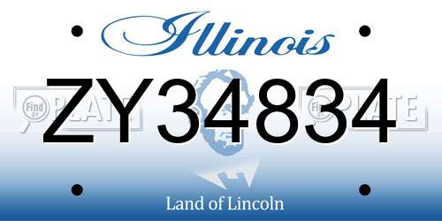 ZY34834 Illinois License Plate