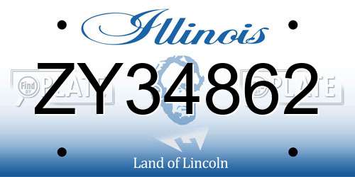 ZY34862 Illinois License Plate