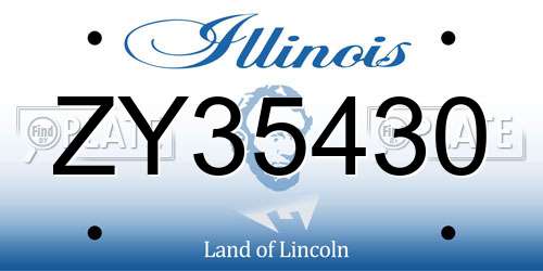 ZY35430 Illinois License Plate