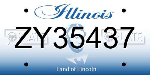 ZY35437 Illinois License Plate