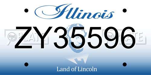ZY35596 Illinois License Plate