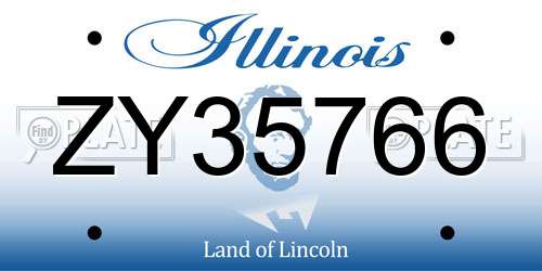 ZY35766 Illinois License Plate