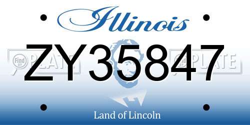 ZY35847 Illinois License Plate