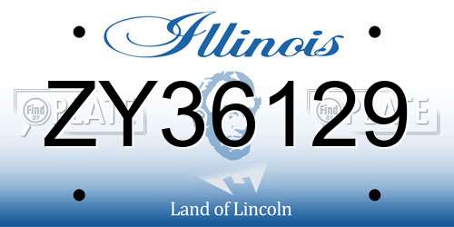 ZY36129 Illinois License Plate