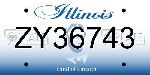ZY36743 Illinois License Plate