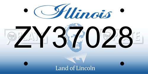 ZY37028 Illinois License Plate