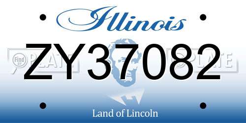 ZY37082 Illinois License Plate