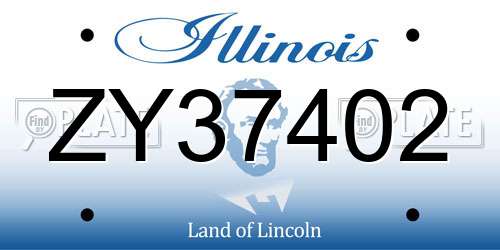 ZY37402 Illinois License Plate