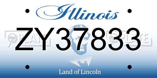 ZY37833 Illinois License Plate