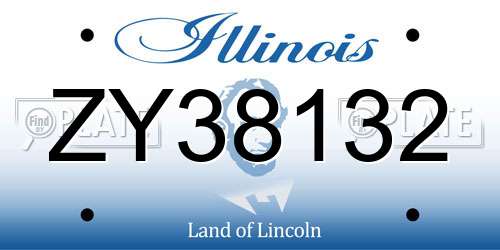 ZY38132 Illinois License Plate