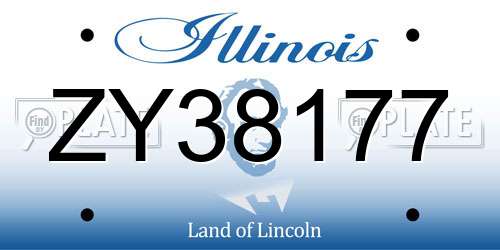 ZY38177 Illinois License Plate