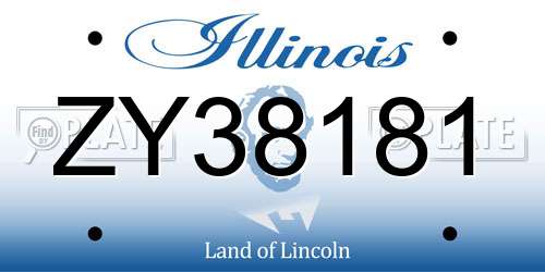 ZY38181 Illinois License Plate