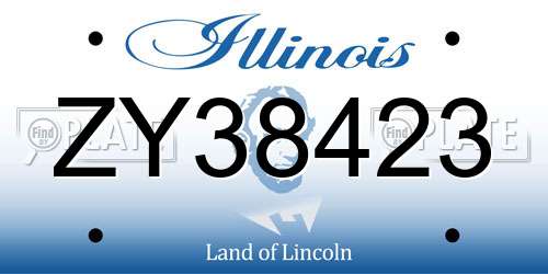 ZY38423 Illinois License Plate