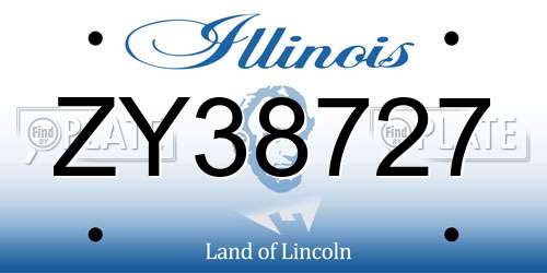 ZY38727 Illinois License Plate