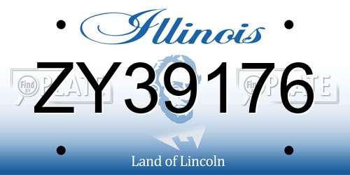 ZY39176 Illinois License Plate