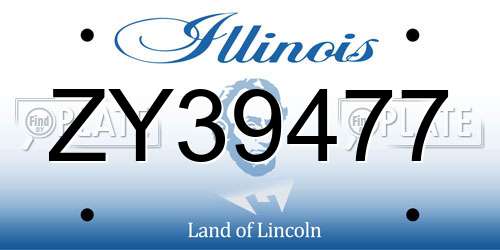 ZY39477 Illinois License Plate