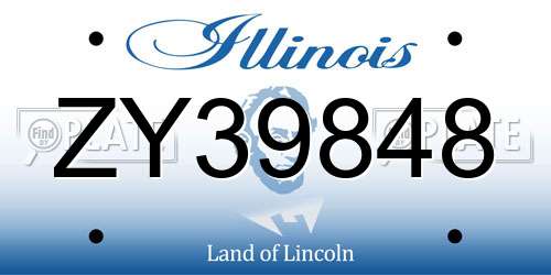 ZY39848 Illinois License Plate