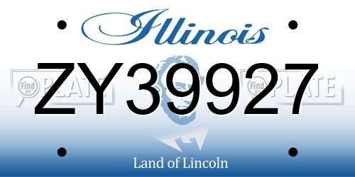 ZY39927 Illinois License Plate