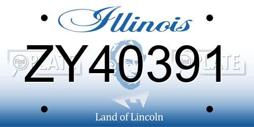 ZY40391 Illinois License Plate