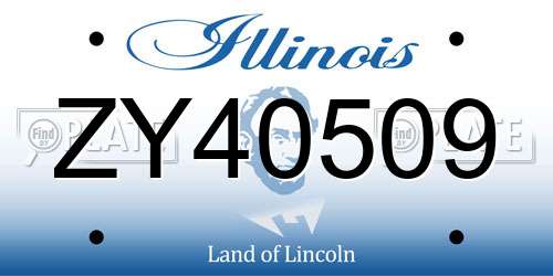 ZY40509 Illinois License Plate