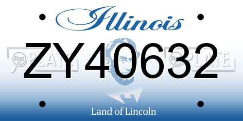 ZY40632 Illinois License Plate