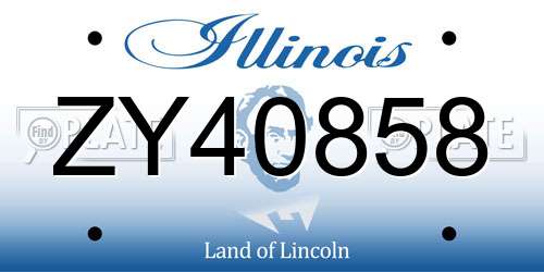ZY40858 Illinois License Plate