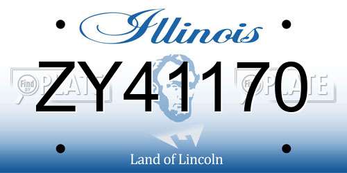 ZY41170 Illinois License Plate