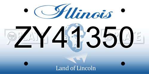 ZY41350 Illinois License Plate