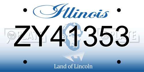 ZY41353 Illinois License Plate